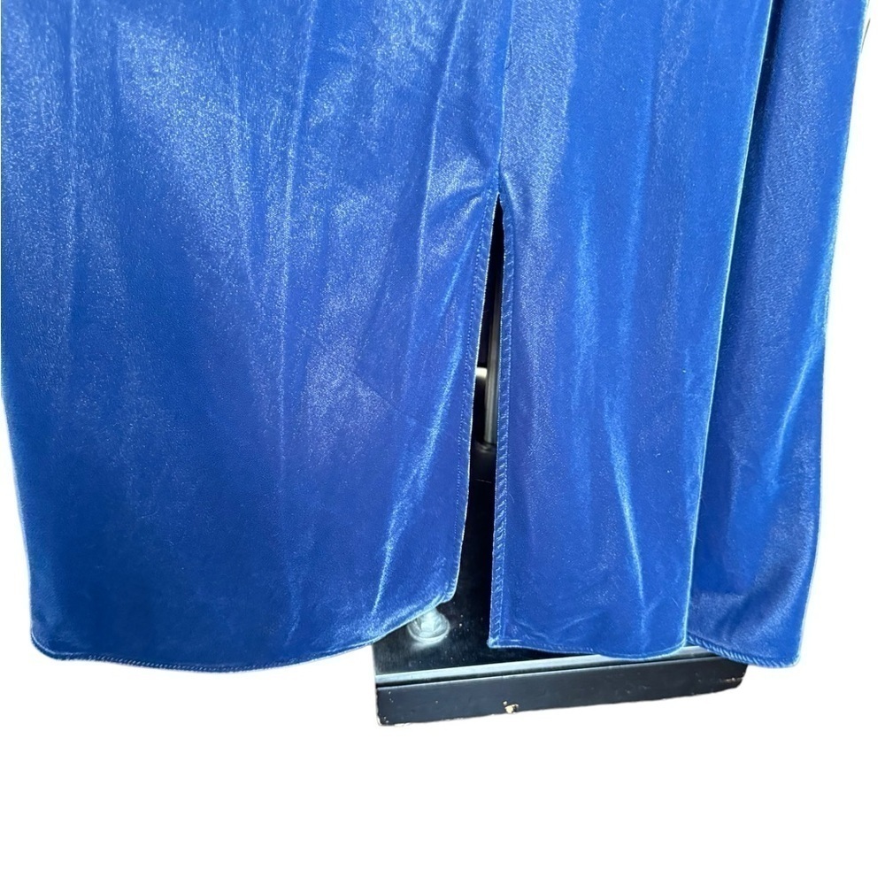 & Other Stories Belted Velvet  Midi Dress in Blue Size: 4 - Picture 9 of 12